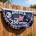 thumbnail image 4 of USA Flags Semi-Circular 250th Anniversary, 4th of July Patriotic Decorations Outdoor, Half Round US Flag for Front Porch, Wall Hanging for Home Decor, 4 of 4