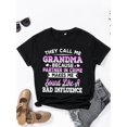 thumbnail image 2 of Grandma Print Crew Neck T-Shirt, Casual Short Sleeve Top For Spring & Summer, Women's Clothing Tee For Adult, Men, Women, Teen, Teenager, Adolescent, Youth, 2 of 4
