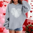 thumbnail image 5 of Girls Oversized Hoodie Fingerprint Heart Pullover Lightweight Gray Graphic Sweatshirt for Kids,Size 13 T, 5 of 8