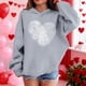 thumbnail image 4 of Sudadera con capucha y estampado de corazón de San Valentín, sudadera de manga larga para niños y niñas, chaqueta para niñas de talla mediana y grande., 4 of 7