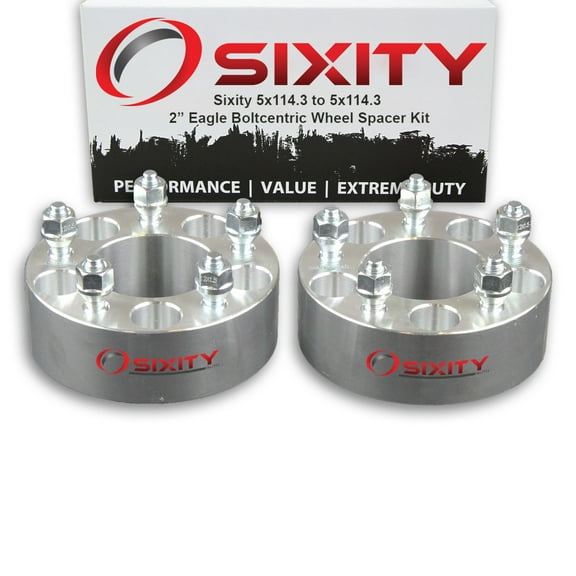 Sixity Auto 2 pc 2" 5x114.3 Wheel Spacers compatible with Eagle Talon Vision M12x1.5mm 1.25in Studs Lugs