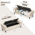 thumbnail image 7 of LUMIHO Storage Ottoman Bench for Bedroom,Upholstered Bedroom Bench with Rolled Arms and Rivets, Storage Chest for Living Room,Beige&Brown Legs,60 Inches, 7 of 7