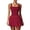 Wine Red, variant on PISONIC Womens Tennis Golf Dress with Built-in Bra Shorts Backless Square Neck Mini Puffy Skirt Athletic Dresses with Pockets
