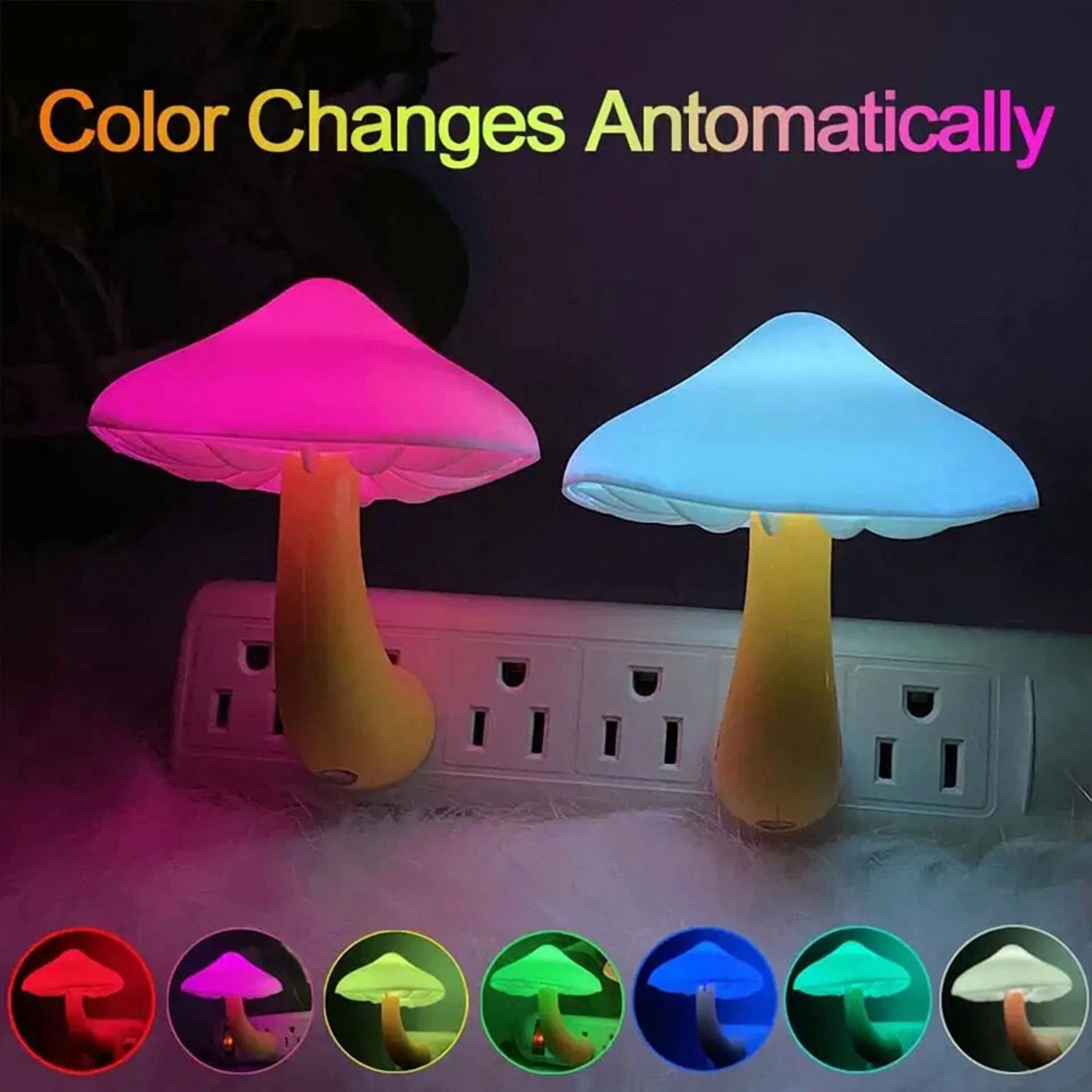 3X Insert Led Bed Cute Mushroom Night Light Wall Light Baby Night Light For Kids