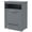 Gray, variant on Brown Pet Feeder Station Storage Cabinet, Dog Food Storage Container with Raised Bowls, Watering Supplies, MDF, Side Hooks, 24"L x 14"W x 32.25"H