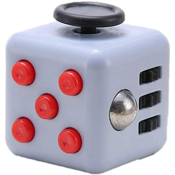 BAMAIA Cube Anti-Stress à 6 Faces Fidget Cube Fidget Cube Soulage le Stress et l'Anxiété Cube pour Enfants et Adultes Cube à Fermeture Éclair, Dé, Jouet de Décompression pour TDA, TDAH, Autisme(01)Rouge Grisâtre