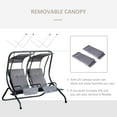 thumbnail image 6 of Outsunny 2-Seat Patio Swing Chair w/ Removable Canopy & Cup Holders, Gray, 6 of 9