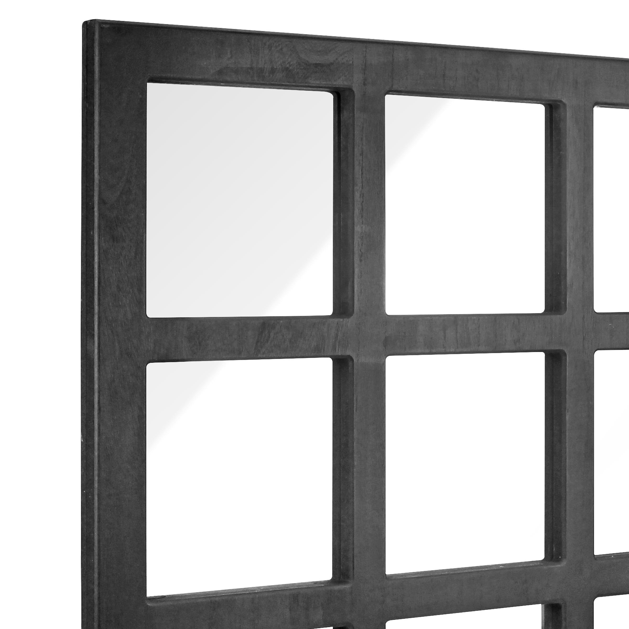 Stonebriar 23.5" x 23.5" Black Farmhouse 9-Panel Window Pane Wall Mirror