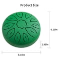 thumbnail image 4 of 11-Note C Key Carbon Steel Ethereal Drum, 6 Inch (155mm) Percussion Instrument with 2 Drum Mallets, Music Book, 6 Finger Picks, Note Sticker & Carrying Bag - Green (MOQ 5, Available in, 4 of 5