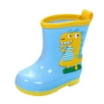 thumbnail image 3 of ZHOGXU Toddler Boys Girls Waterproof Rain Shoes Cartoon Dinosaurs Print Non Comfortable Lightweight Rain Shoes Outdoor Daily Wear,Blue,5-6 Years, 3 of 4