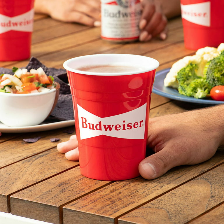 budweiser plastic cups  Budweiser Stackable 20 oz Plastic Cup