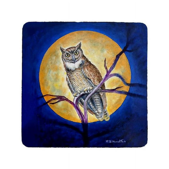 Betsy Drake Interiors Owl in Moon Coaster Set of 4