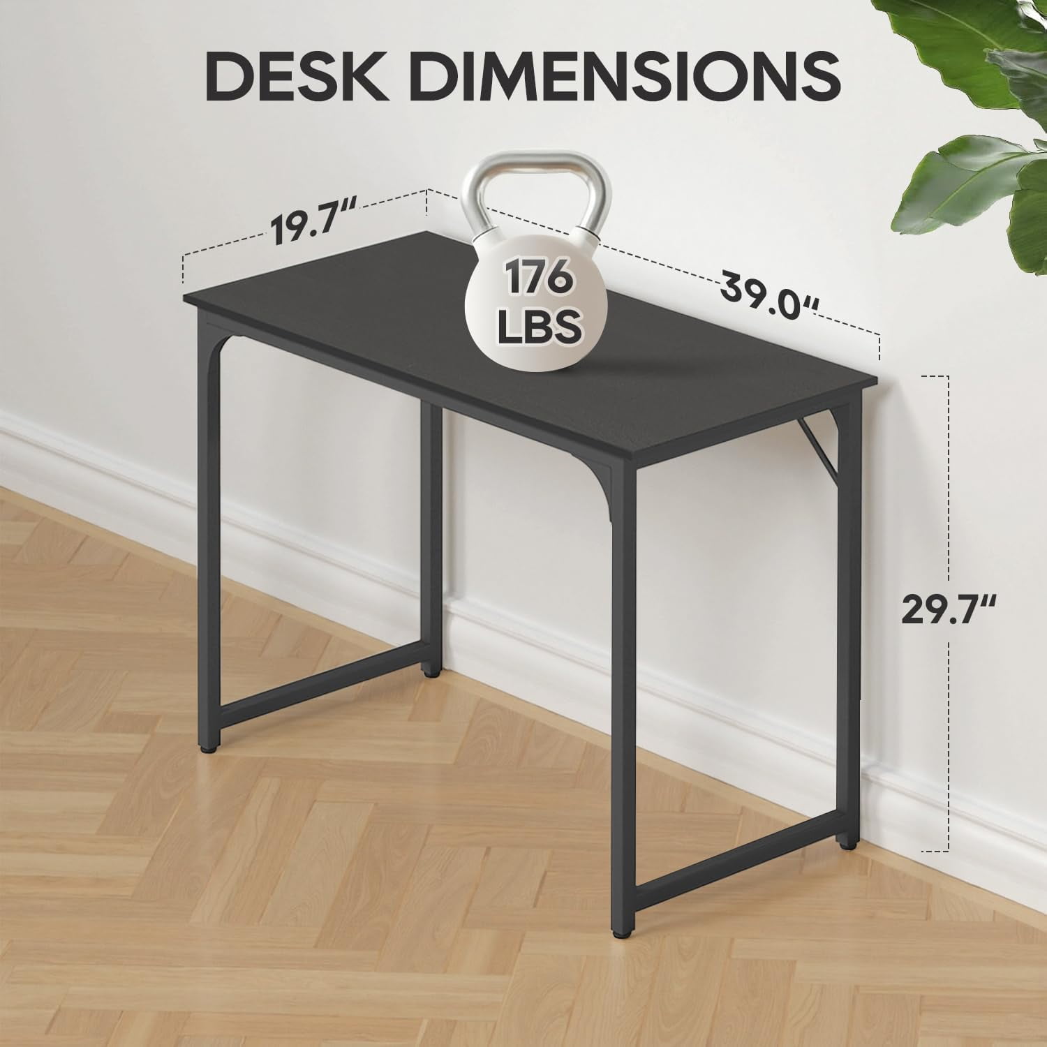 XF XINFENG Modern Office Computer Desk 39 inch Wooden Industrial Writing Desk Study & Work Table for Home Office, Black