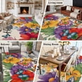 thumbnail image 5 of Area Rug for Living Room, Spring Flowers Non-Slip Indoor Large Carpet for Bedroom/Dining Room, Farmhouse Vintage Country Colorful Floral Washable Low-Profile Rectangle Floor Runner Rugs - 5 x 7 Ft, 5 of 8