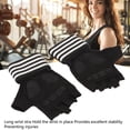 thumbnail image 4 of Guantes De Levantamiento De Pesas, Guantes Suaves Y Transpirables De Medio Dedo Para Fitness, Negros Para Gimnasio, 4 of 7