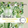 thumbnail image 6 of St. Patrick's Day Kitchen Curtains Window Panels, Lucky Shamrocks Boots Green Buffalo Plaid Insulated Window Treatment Curtain, Grommet Curtains for Bedroom/Living Room/Bathroom, 2 Piece 52"Wx72"L, 6 of 8