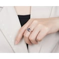 thumbnail image 4 of 3PCS Kite Cut Alexandrite Engagement Ring Set, V Shape Rose Gold June Birthstone Promise Ring, Unique Curved Wedding Ring for Women, 4 of 5