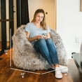 thumbnail image 4 of Big Joe Milano Bean Bag Chair, Gray Shag, Soft Faux Fur, 2.5 feet, 4 of 10
