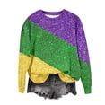 thumbnail image 4 of Aloohaidyvio Mardi Gras Masks Women,Women's Fashion Casual Long Sleeve Round Neck Printed Ladies Sweatshirt Tops Blouse, 4 of 4