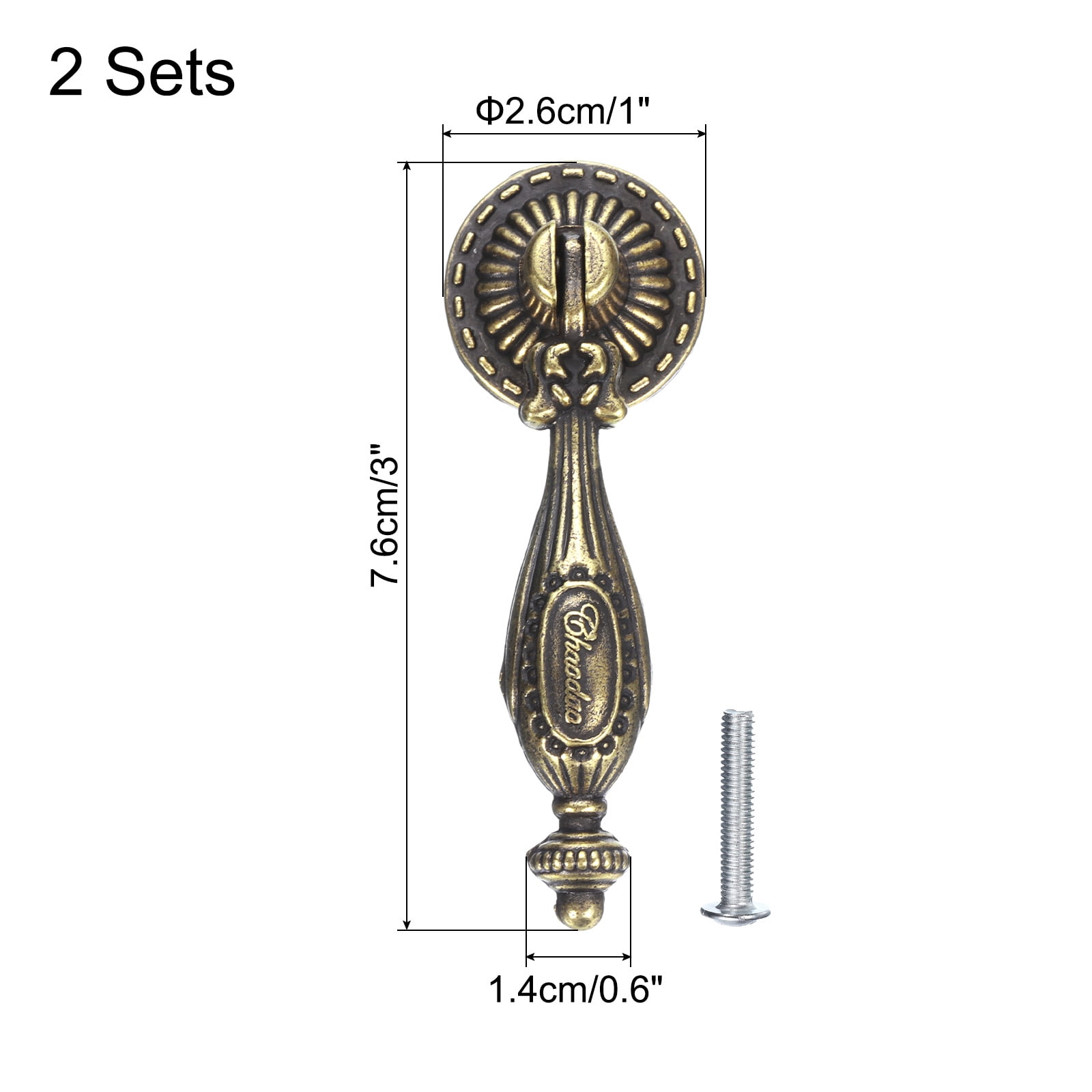 Unique Bargains Vintage Pendant Drawer Pulls with Single Mounting Hole for Dressers