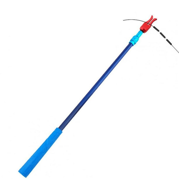Telescopic Fishing Rod Throwing Device Portable Travel Hard Fishing Pole Rod  Blue Head 