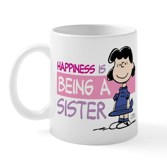 CafePress - Happiness Is Being A Sister Mug - 11 oz Ceramic Mug - Novelty Coffee Tea Cup