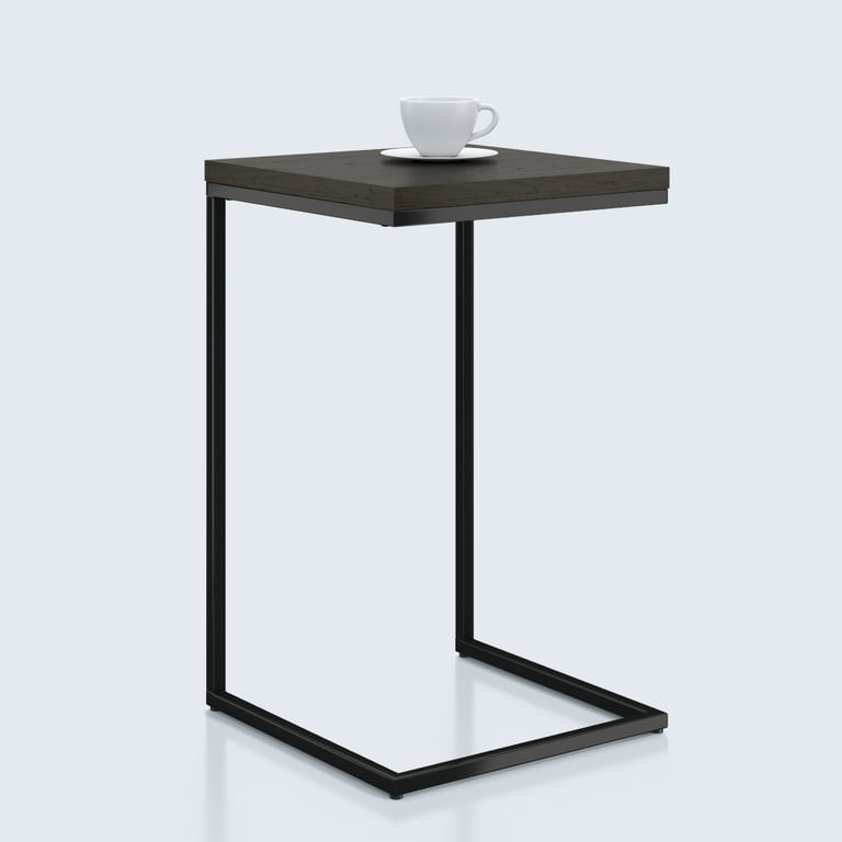 Mainstays C Shape Metal End Table Espresso Black Finish Walmart