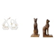 thumbnail image 1 of Elegantes estatuas de cerámica de cisne y gato. Esculturas decorativas de animales para estantería, armario, mesa, oficina o como regalo de inauguraci, 1 of 8
