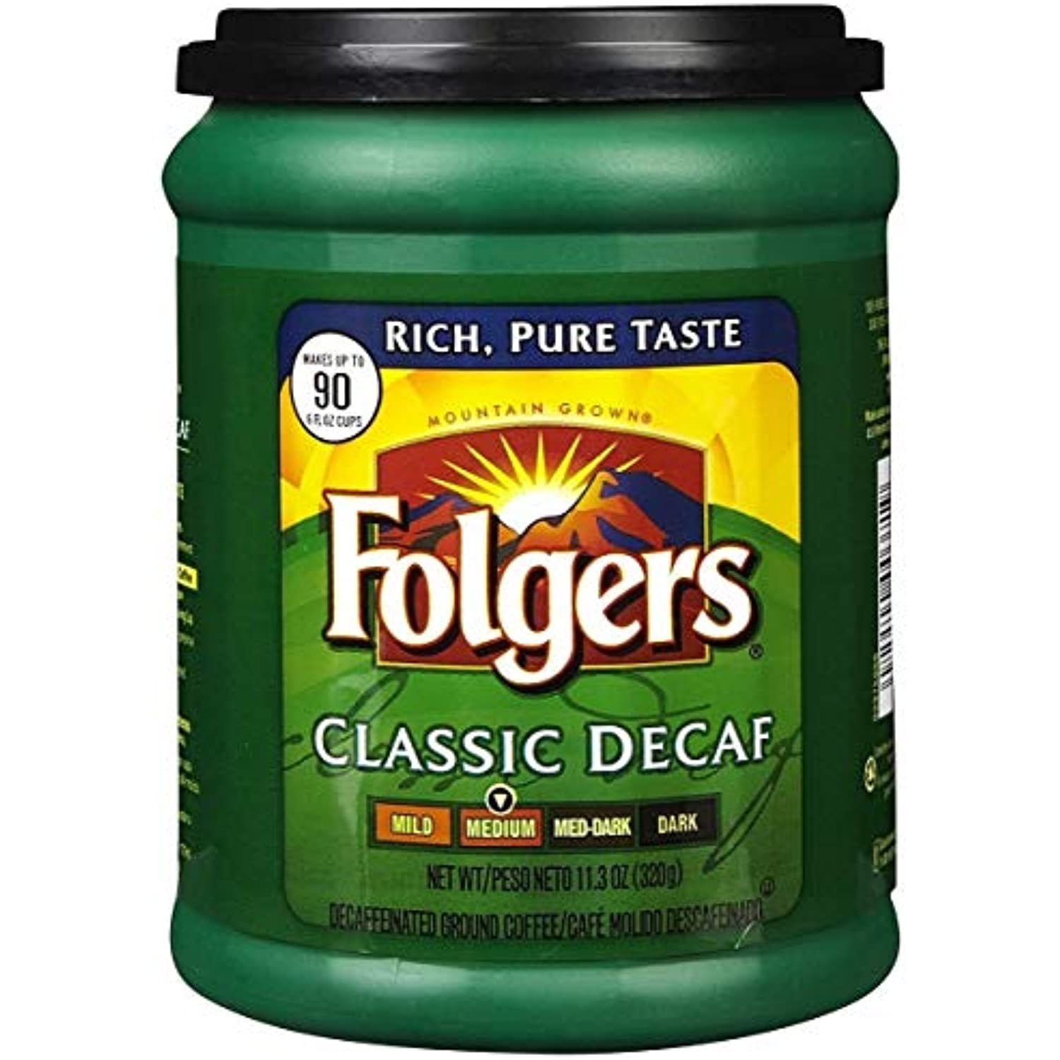 Folgers Classic Roast Decaf Ground Coffee, 11.3 Oz