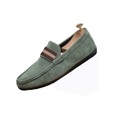

SIMANLAN Mens Casual Shoes Classic Flats Slip On Loafers Formal Lightweight Penny Loafer Business Comfort Boat Shoe Green 7
