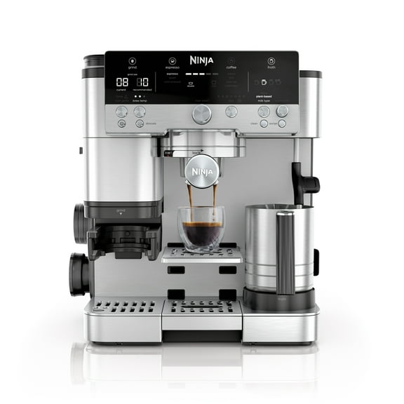 Ninja Luxe Cafe Premier Series, Stainless Steel Espresso Machine and Drip Coffee Maker with integrated Coffee Grinder and Milk Frother, ES601