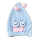 thumbnail image 1 of Gorro de toalla para el cabello Ticfox azul suave elástico reducción del encrespamiento diseño de ojos grandes, 1 of 5