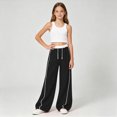 thumbnail image 4 of Gibobby Little Girls' Sweatpants Straight Wide Leg Kids Drawstring Casual Joggers 6t 7t 8t 9t 10t 12t Teen Loose Athletic Pants with Pockets Girls Wimnter Pants(4-5T,Black), 4 of 6