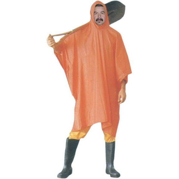 HAWK Adult-Sized 10mil PVC Vinyl Rain Poncho with Hood | Measures 50" x 80" | Compact & Foldable | Comes with 7" x 9" Storage Pouch | Durable & Reusable