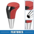 thumbnail image 3 of Unique Bargains Automatic Transmission Gear Shift Knob Carbon Fiber Pattern for Toyota Yaris R Punched Faux Leather Red, 3 of 6