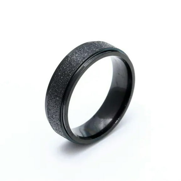 6mm Titanium Steel Sand Matte Bands Men Black/Rose Gold/Silver/Gold Ring Sz 6-13
