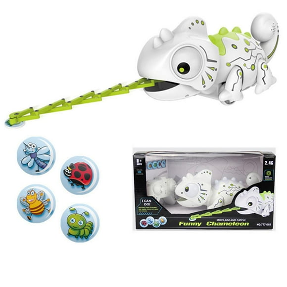 Juguete de Camaleón telemando con Cuerpo de lámpara LED, 12 Colores, Opción de Cumpleaños para Niños Hugo Mini juguete camaleón para niños