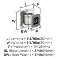 thumbnail image 4 of Amerock Garfield 1-3/16 inch (30mm) Length Polished Chrome Cabinet Knob, 25 Pack, 4 of 4