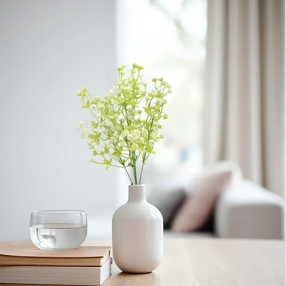 Horivan 1 Pcs Christmas Artificial Flowers Decor Festive Plastic Poinsettia Arrangements for Holiday Home Party Wedding Table Centerpiece Decorations