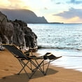 thumbnail image 2 of Costway Silla De Camping Con Reposapiés Desmontable, Portátil 2 En 1, Reclinable Con Respaldo Ajustable, Silla De Patio Con Portavasos, Bolsa Refrigeradora, Sillón Plegable Para Picnic, Pesca, 2 of 3