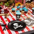 thumbnail image 2 of Juvale 144 Piece Skull Birthday Party Supplies - Serves 24 Disposable Pirate Plates, Napkins, Cups, And Cutlery, Skeleton Party Decorations for Birthdays & Halloween Parties, 2 of 10