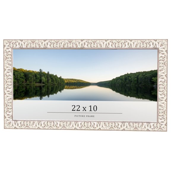 22x10 Frame White Real Wood Picture Frame Width 1.5 inches | Interior Frame Depth 0.5 inches |
