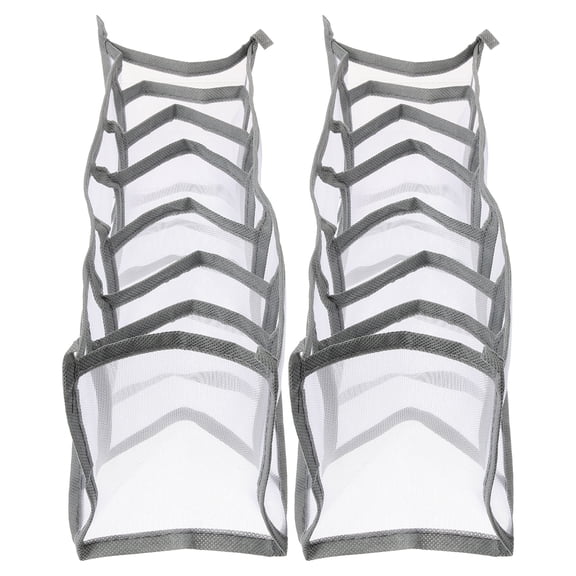 BESTYASH 2-Pack Foldable Grey Storage Baskets with Multiple Compartments for Organizing Clothes, Home, and Everyday Items