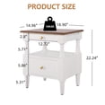 thumbnail image 4 of Homy Casa Seattle Contemporary MDF Bedside Table Nightstand with Drawer & Shelf, 22.44 Inch, White, 4 of 6