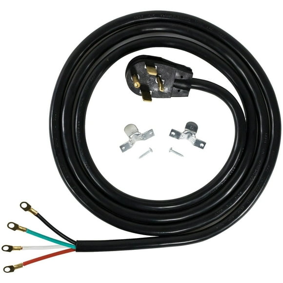 Certified Appliance Accessories 30-Amp Appliance Power Cord, 4 Prong Dryer Cord, 4 Color Coded Wires with Eyelet Connectors, 10ft, Copper Wire, 90-2028