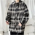 thumbnail image 3 of RongHuan Mens Big and Tall Plaid Shirts Lightweight Long Sleeve Button Down Flannel Shirt Casual Regular Fit Shirt Jacket, 3 of 4