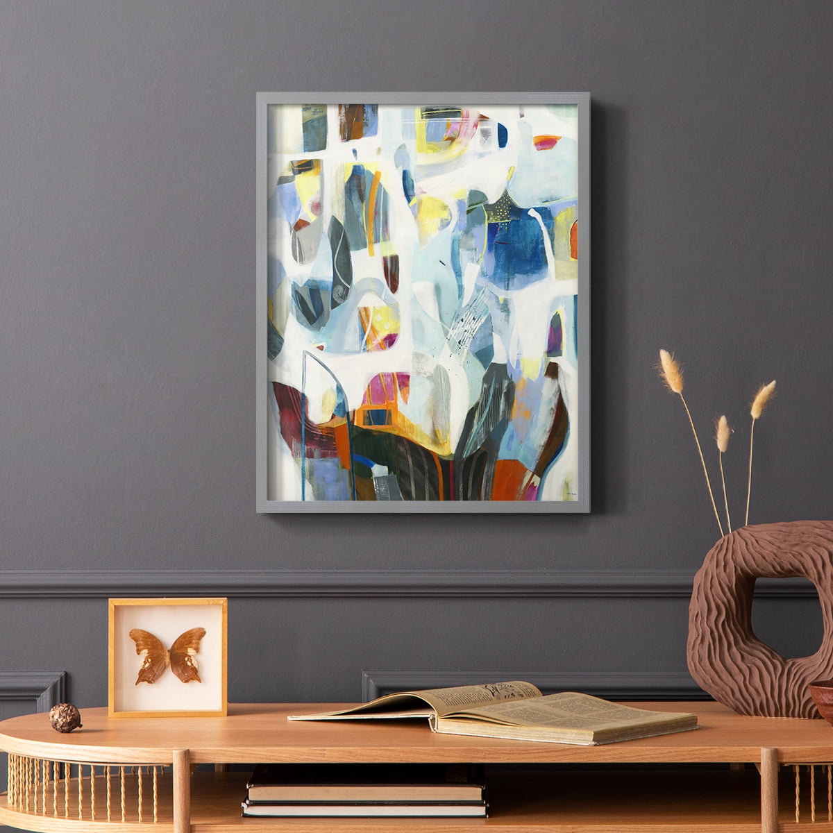 Open Verse in Gray Solid Wood 16 x 20 Framed Print