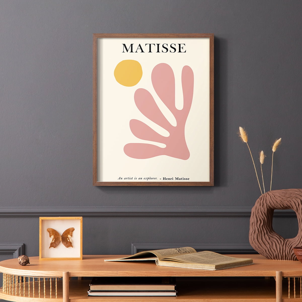 Matisse CDLXXX in Brown Solid Wood Framed Print No Nail Hanging