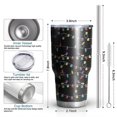 thumbnail image 6 of 30oz Multicolor Christmas Light Pattern Tumblers Stainless Steel Tumbler with Lid and Straw,Vacuum Insulated Double Wall Travel Tumbler Cups Mug with Cleaning Brush for Coffee,Tea, 6 of 7