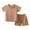 Z-Brown-C, variant on LNMQLPDBS Boys' Clothing Sets Color Block Striped Crewneck Short Sleeve Tshirt   Solid Color Shorts with Pocket 2pcs Outfits 3 Year Old Boy Gift Elastic Waist Summer Set for School Daily